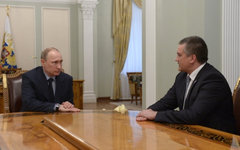 Владимир Путин  и  Сергей Аксенов во время встречи в резиденции Ново-Огарево © Р